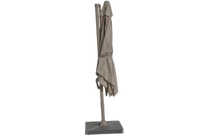 Bramblecrest Lichfield 2.7m Square Side Post Parasol with Granite Base & Protective Cover - Mocha-SPPT15M