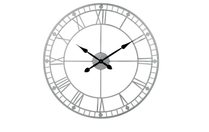 Pacific Lifestyle Antique Silver Metal Round Wall Clock-75-186