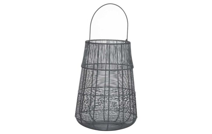 Hill Interiors Large Wire Silver And Grey Glowray Conical Lantern-21682