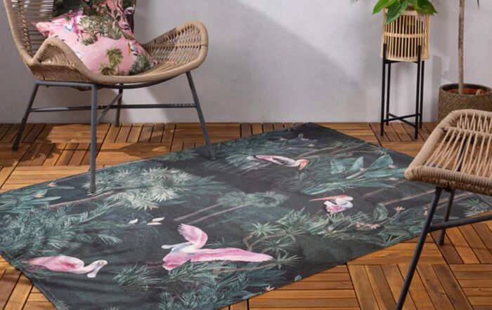 Furn. Platalea 120x170cm Outdoor Rug - Bottle Green-Furn. Platalea 120x170cm Outdoor Rug - Bottle Green