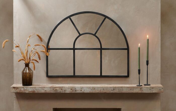 Nkuku Imoma Iron Overmantle Arch Mirror-IM1601