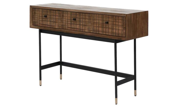 Pacific Lifestyle Arte Acacia Wood 3 Drawer Console Table-76-500