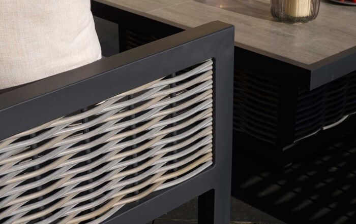 Bramblecrest Portofino Square Corner Sofa Set with Adjustable Ceramic Table-X21APTSCDT8