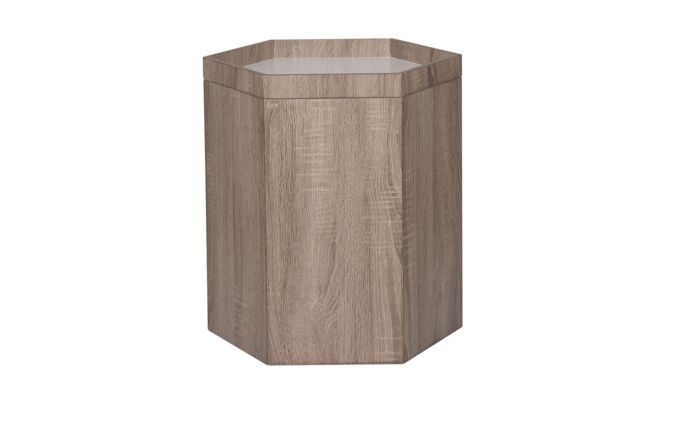 Pacific Lifestyle Natural & White Wood Hexagonal Storage Box Large-76-320-WH