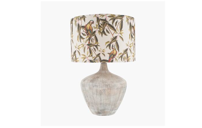 Pacific Lifestyle Manaia White Wash Textured Wood Table Lamp-30-667-BO