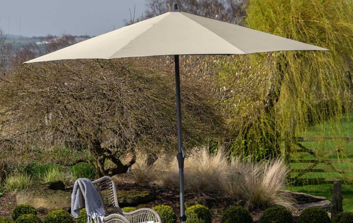 Pacific Lifestyle Riva 3.5m Round Parasol with Base - Champagne -18-120-CH-1 // 18-205-25