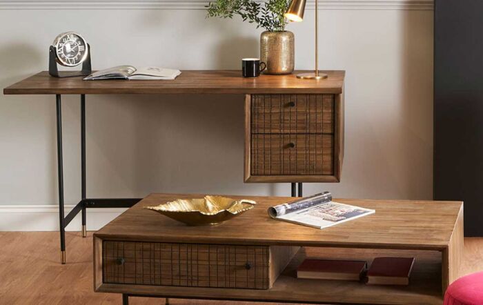 Pacific Lifestyle Arte Acacia Wood 2 Drawer Desk-76-501