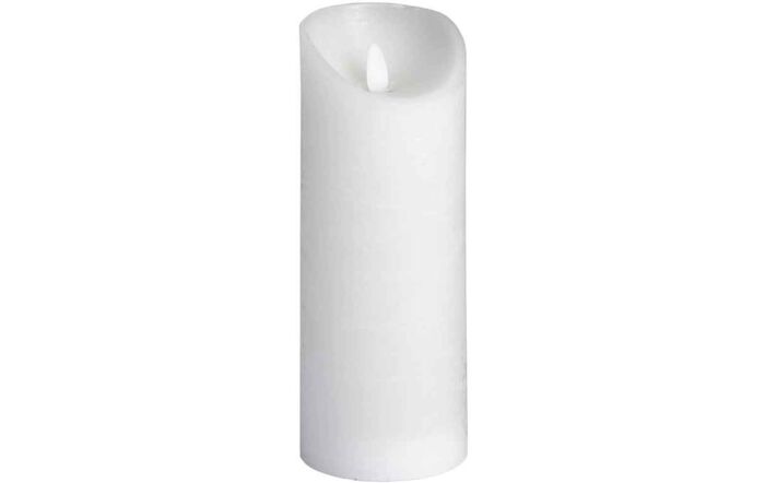 Hill Interiors Luxe Collection 3x8 White Flickering Flame LED Wax Candle Set Of 3-18088