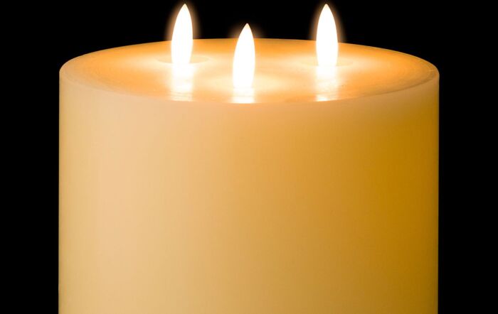 Hill Interiors Luxe Collection Natural Glow 6 x 6 LED Ivory Candle set of 2-19998