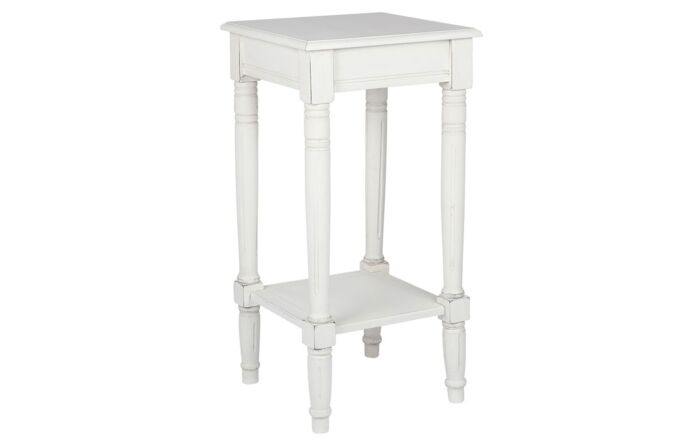 Pacific Lifestyle Elizabeth White Pine Wood Square Accent Table-76-298-EW