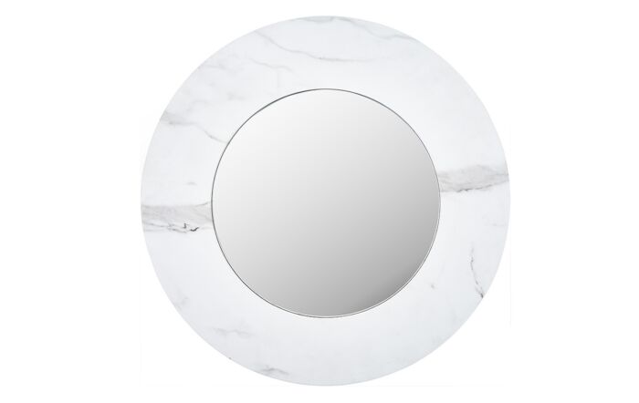 Pacific Lifestyle White Marble Veneer Round Wall Mirror-73-104
