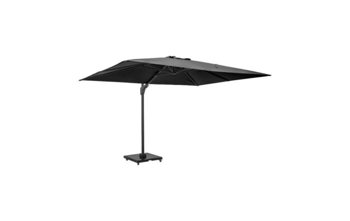 Pacific Lifestyle Challenger T2 3.5 x 2.6m Rectangular Anthracite Free Arm Parasol With 90kg Wheeled Base-18-304 & 18-125