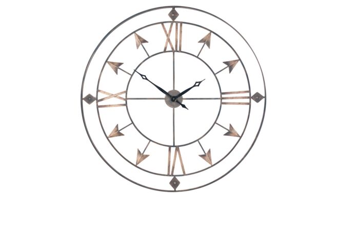 Pacific Lifestyle Antique Grey & Gold Large Round Wall Clock-75-164