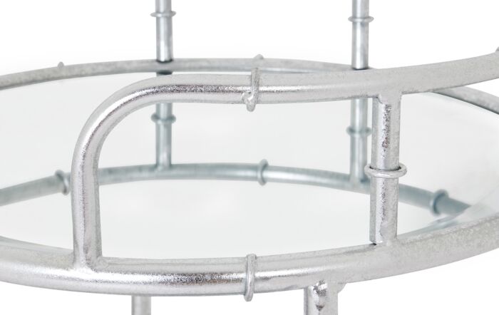 Hill Interiors Silver Round Drinks Trolley-22481
