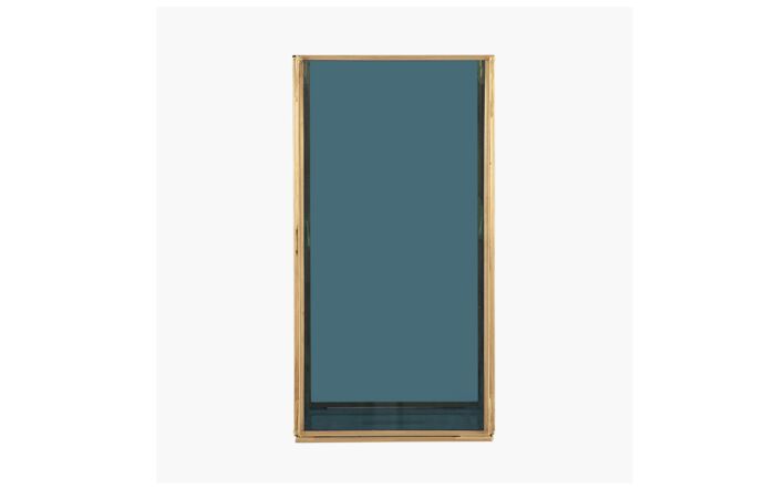 Pacific Lifestyle Smoked Glass And Brass Metal Medium Square Hurricane-70-619-M