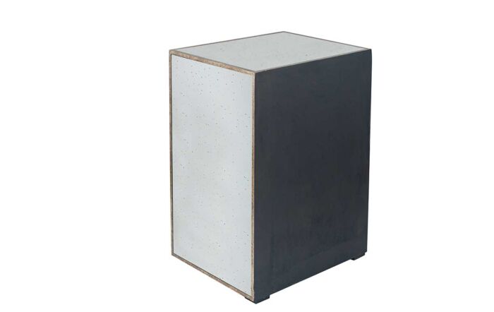 Pacific Lifestyle Brindisi Grey Velvet, Antique Metal and Mirror Bedside Unit-79-038-GY