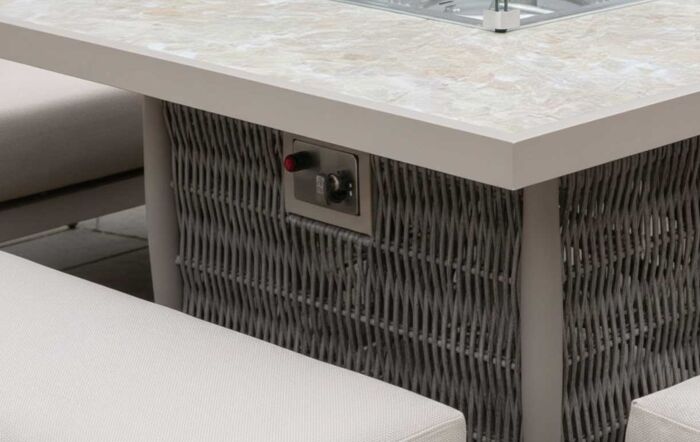 JB Furniture Exclusive Seychelles Corner Sofa with Firepit Table - Latte-CW-AR100