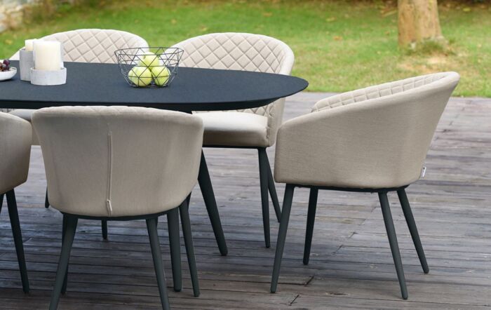 Maze Ambition 8 Seat Oval Dining Set - Oatmeal-FB-DN -AMB-8SOV-SS-OT