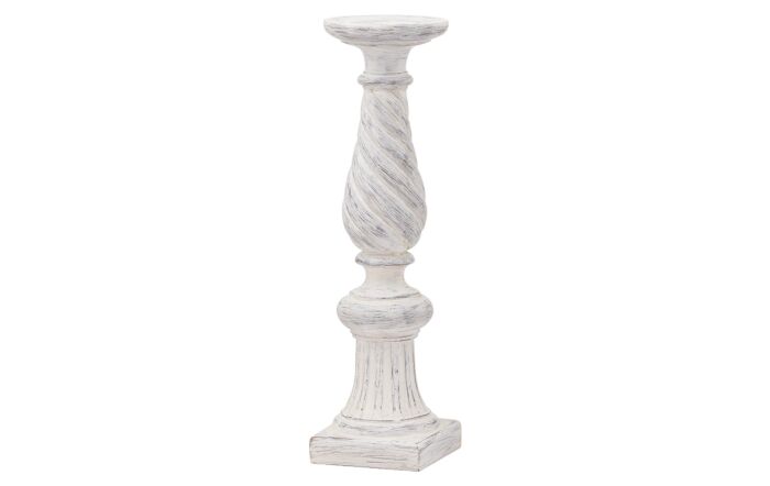Hill Interiors Antique White Large Twisted Candle Column-21213