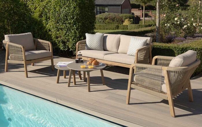 Maze Martinique Two Seat Rope Garden Sofa Set -MART-2SLS-LB