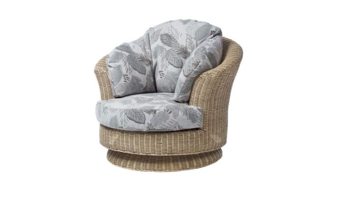 Desser Corsica Cane Rattan Wicker Swivel Chair-CS01