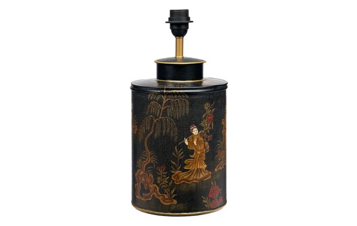 Pacific Lifestyle Landscape Black Hand Painted Metal Table Lamp-30-820-BO