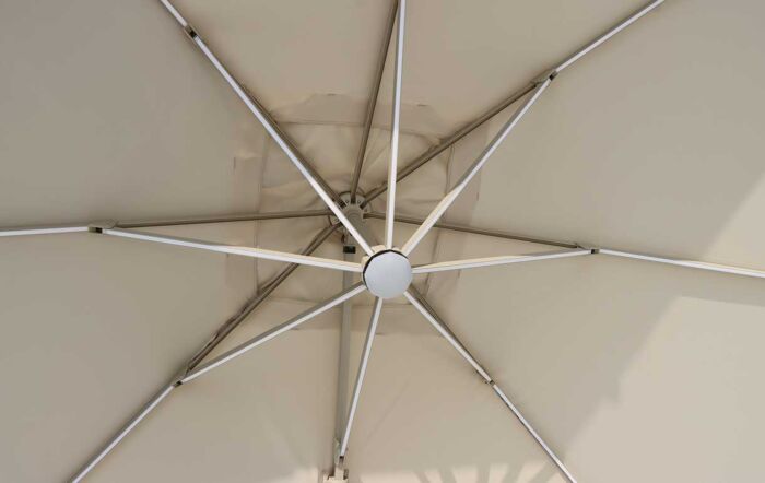 Bramblecrest Truro 3m Square LED Cantilever Parasol with Granite Base and FREE Cover - Mocha-X26SPT03