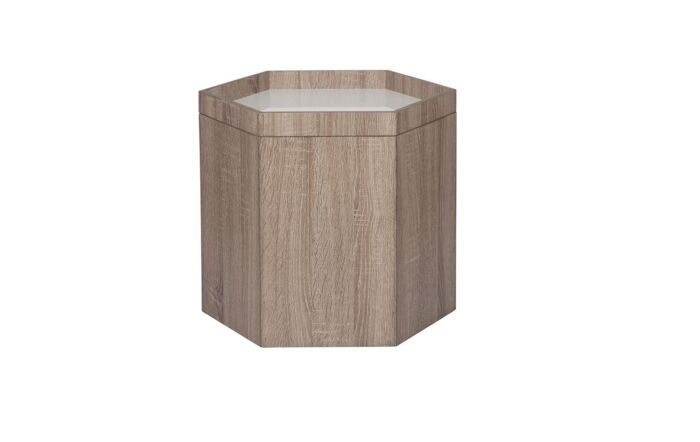 Pacific Lifestyle Natural & White Wood Hexagonal Storage Box -76-321-WH