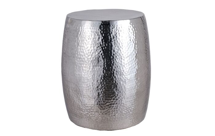 Pacific Lifestyle Sangli Hammered and Polished Aluminium Round Stool-76-551-SI