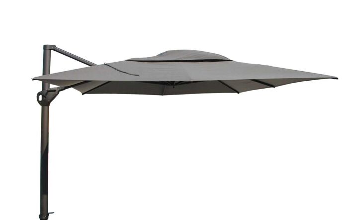 4 Seasons Outdoor Hacienda 300 x 400 cm Parasol with 125kg Siesta Granite Grey Base with Wheels - Grey-08569