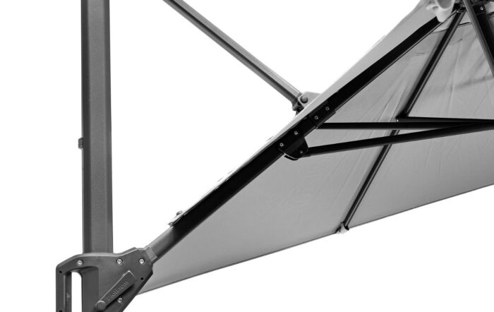 Pacific Lifestyle Voyager T1 3m x 2m Rectangular Luna Grey Free Arm Parasol With 90kg Wheeled Base-18-302-LG & 18-125