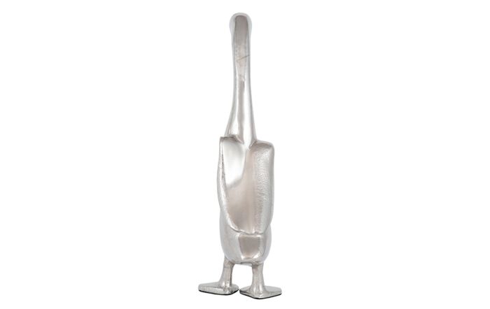 Pacific Lifestyle Silver Metal Large Duck Statue-70-626- SI