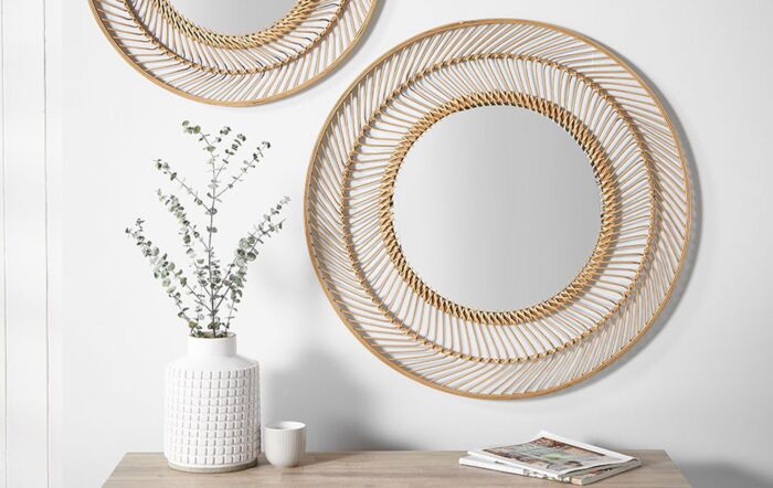 Pacific Lifestyle Bamboo Round Wall Mirror Small-73-119-S