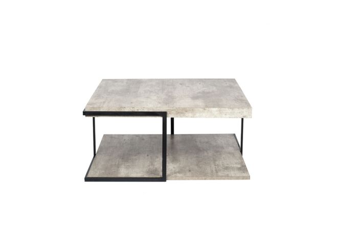 Pacific Lifestyle Concrete Effect & Black Iron Coffee Table-76-388