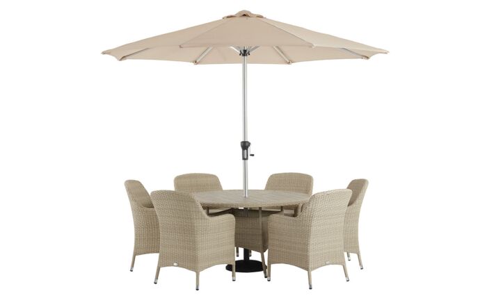 Bramblecrest&#x20;Tetbury&#x20;Tree&#x20;Free&#x20;Six&#x20;Seat&#x20;Round&#x20;Dining&#x20;Set&#x20;with&#x20;Parasol&#x20;and&#x20;Base&#x20;-&#x20;Nutmeg-X20WKN135RD3&#x20;1