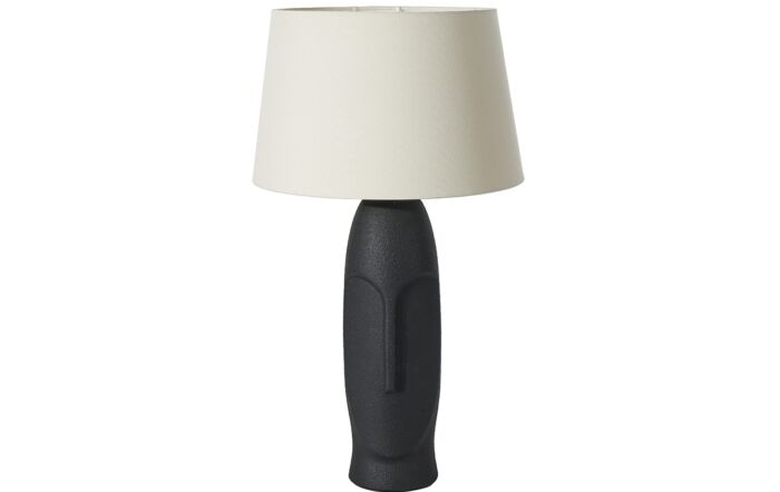 Pacific Lifestyle Rushmore Black Textured Ceramic Table Lamp With Face Detail-30-936-C