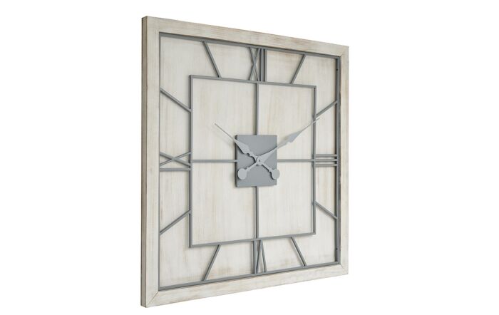 Hill Interiors Williston White Square Large Wall Clock-21652