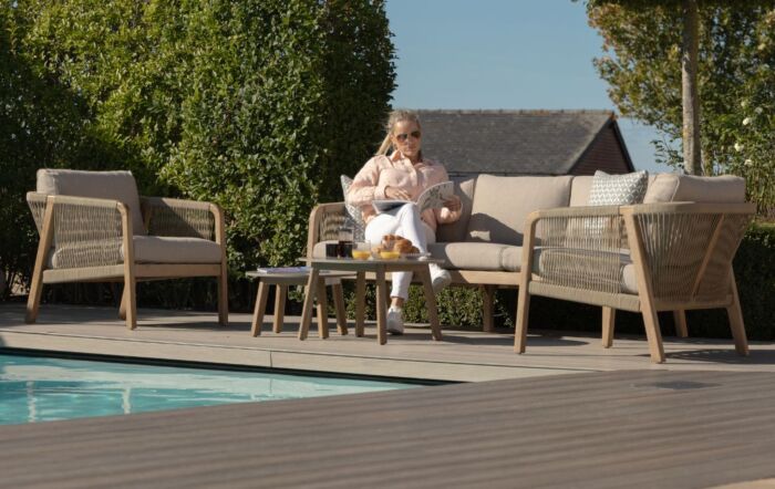 Maze Martinique 3 Seat Outdoor Sofa Set with Nest Tables-MART-3SLS-LB