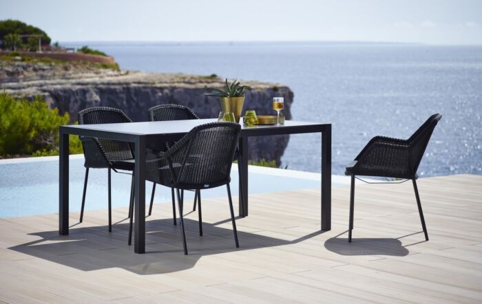 Cane-Line Breeze Four Seater Dining Set - Grey-Breeze Dining Set-1-Grey