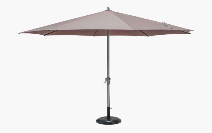 Pacific Lifestyle Riva 3.5m Round Parasol with 25kg Base - Taupe-18-120-TA / 18-205-25