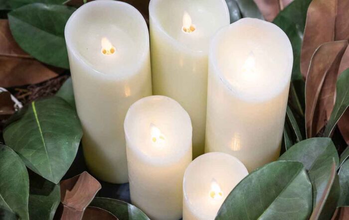 Hill Interiors Luxe Collection 3 x 4 Cream Flickering Flame LED Wax Candle Set Of 4-18091