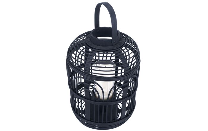 Pacific Lifestyle Black Bamboo And Glass Lantern Small-70-656-S