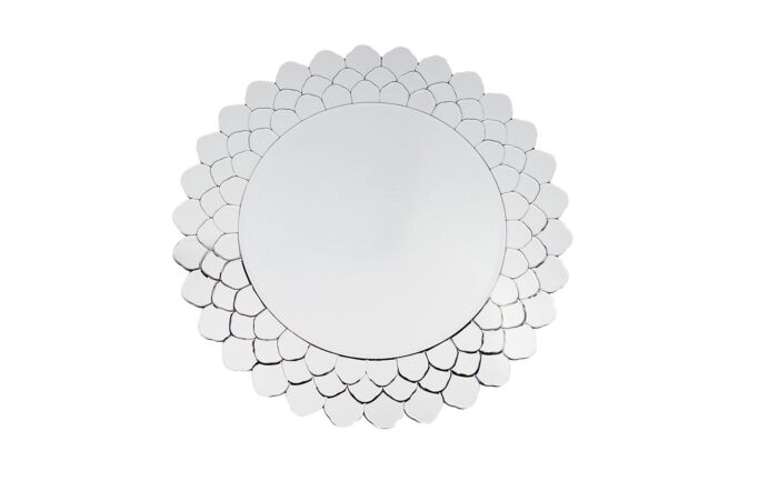 Pacific Lifestyle Clear Layered Glass Round Wall Mirror-73-069