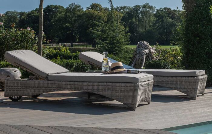 Maze Oxford Sun loungers and Table Set - Grey-OXF-204024