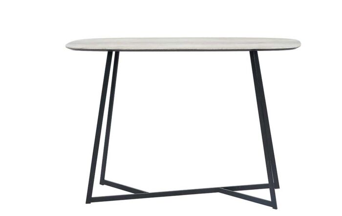 Pacific Lifestyle Ukiah Grey Oak Veneer And Black Metal Console Table-76-474