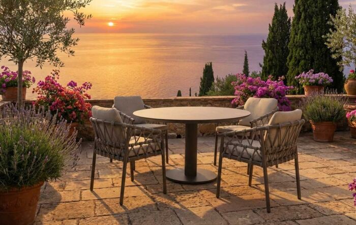 4 Seasons Outdoor Piacenza 4 Seat Round Garden Dining Set-91865/91833