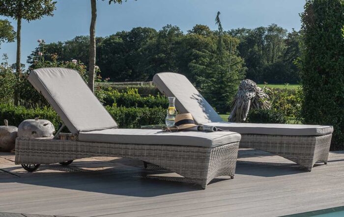 Maze Oxford Sun loungers and Table Set - Grey-OXF-204024