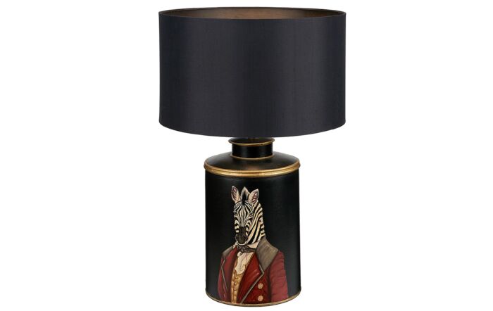 Pacific Lifestyle Zebra Black Hand Painted Metal Table Lamp-30-823-BO