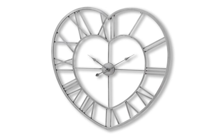 Hill Interiors Silver Heart Skeleton Wall Clock-17857