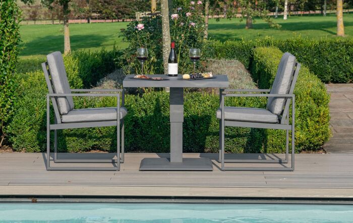 Maze Amalfi Adjustable Bistro Set - Grey-ALU-A-409012